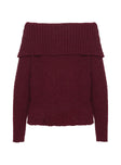 Parkley Boucle Off The Shoulder Sweater Burgundy