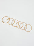 Bracelet pack Gold toned, six pack, good stretch