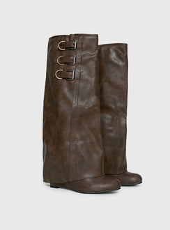 Ritz Knee High Boots Brown