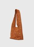 Stellah Studded Faux Suede Bag Brown