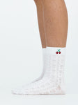 Crew socks Cherry graphic Good stretch