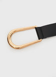 Faux leather belt Gold-toned buckle, tie fastening, adjustable length