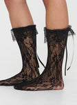 Lace socks Fishnet style, frill cuff