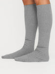 Apatow Knee High Socks Grey