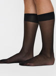 Mysteria Sheer Socks Black