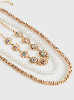 Keep Dreaming Layered Necklace Gold