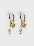 Lock & Key Earrings Gold