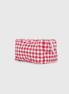 Belize Pouch Red Gingham