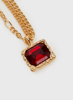 Necklace  Drop charm, one side double dainty chain , lobster clip fastening