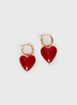 Wild Heart Earrings Gold / Red