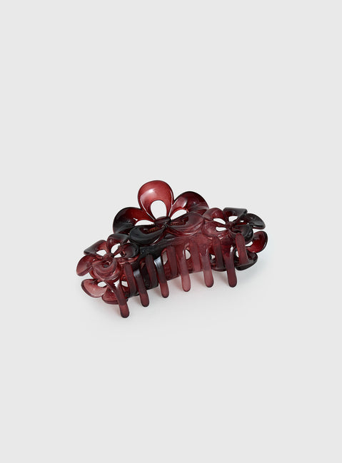 Lights Up Claw Clip Burgundy