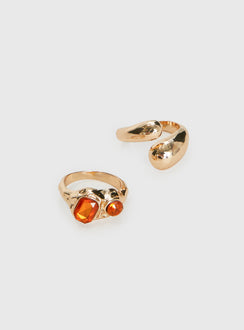 Rich Spirit Ring Pack Gold / Orange