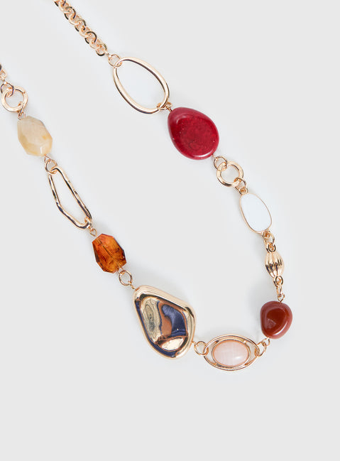 Quincie Necklace Gold / Red