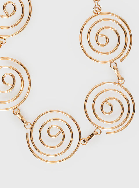 Chain belt  Gold-toned, lobster clasp fastening 