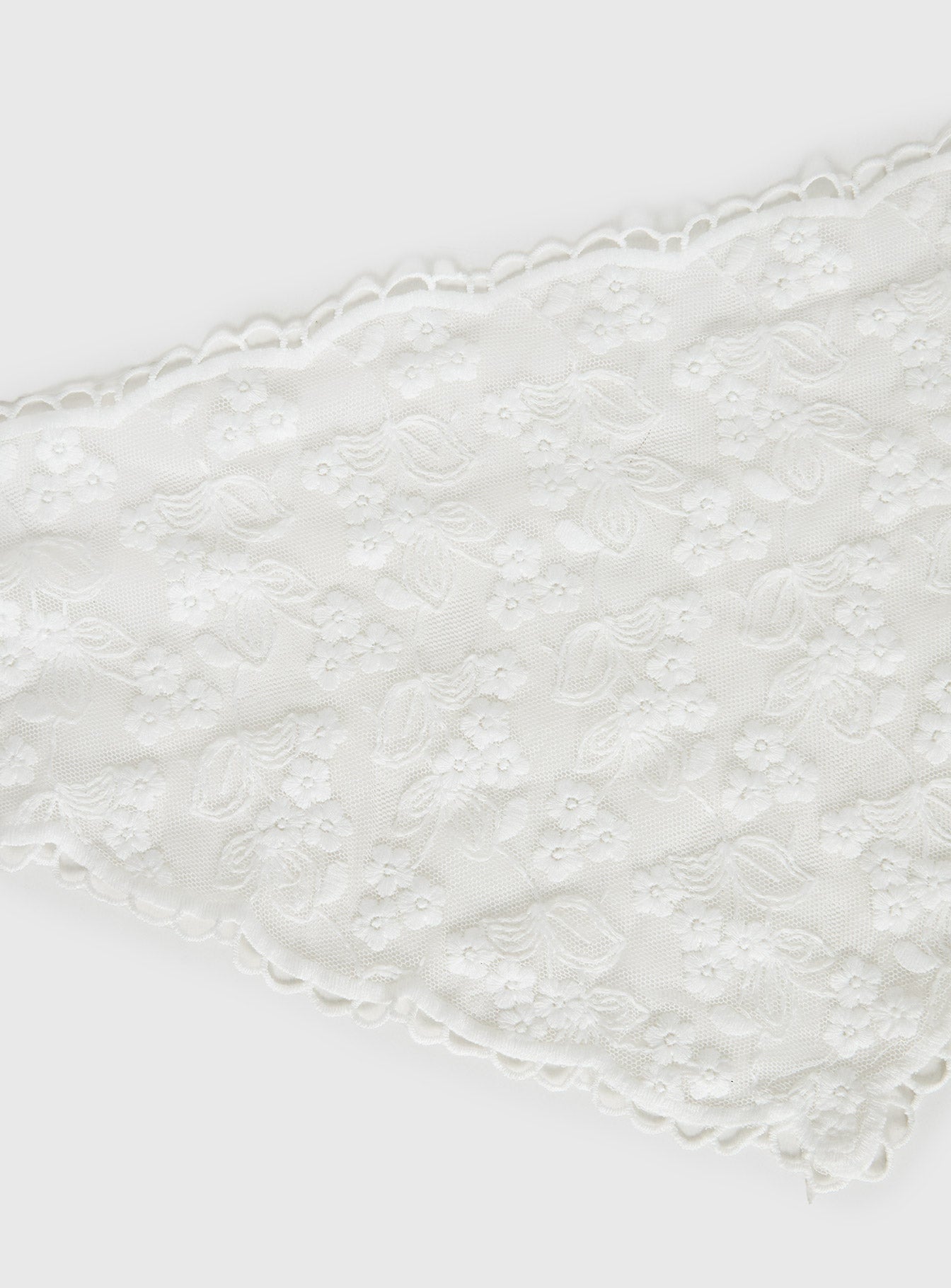 Creme Brulee Lace Hair Scarf White