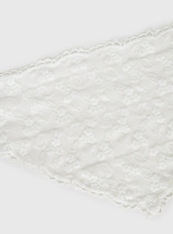 Creme Brulee Lace Hair Scarf White