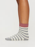 Jenneyfer Socks Grey Stripe