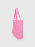 Jovie Nylon Quilted Tote Pink