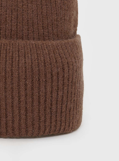 Chocolate Beanie Knit beanie, foldable brim, pinched top