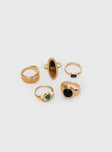 Quatro Ring Set Gold / Multi