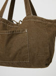 Denim shoulder bag Fixed shoulder straps, tie fastening