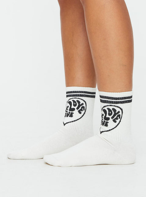 Graphic print socks Elasticated cuff, good stretch, unlined 