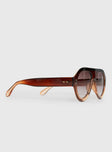 No Stylist Aviator Sunglasses Brown