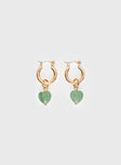 Breaking Hearts Earrings Green