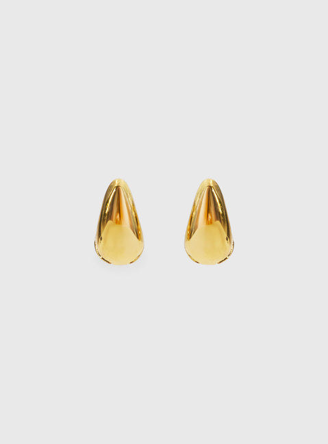 Dahna Diamante Detail Earrings Gold