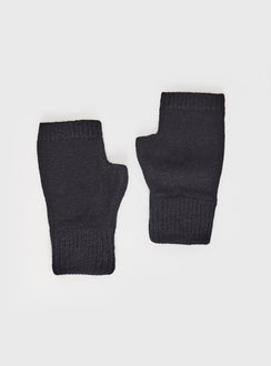 Black Knit mittens Fingerless style