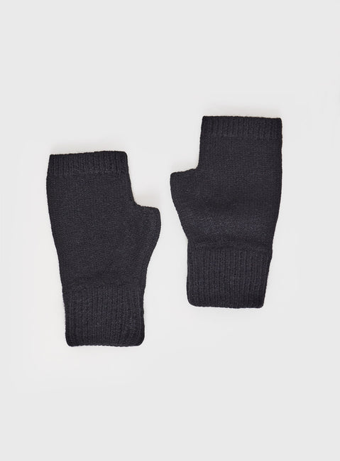 Black Knit mittens Fingerless style