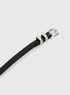 Night Changes Micro Faux Leather Belt Black