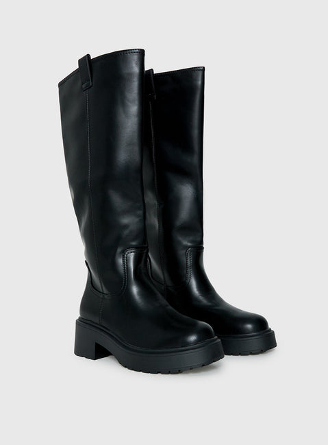 Lucia Knee High Boots Black