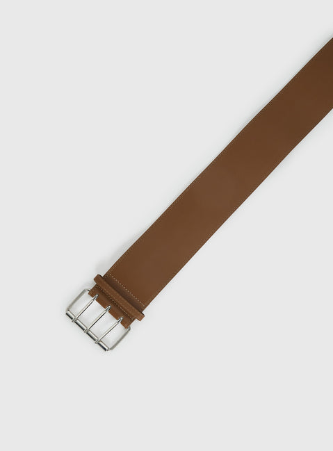 Essences Faux Leather Belt Brown