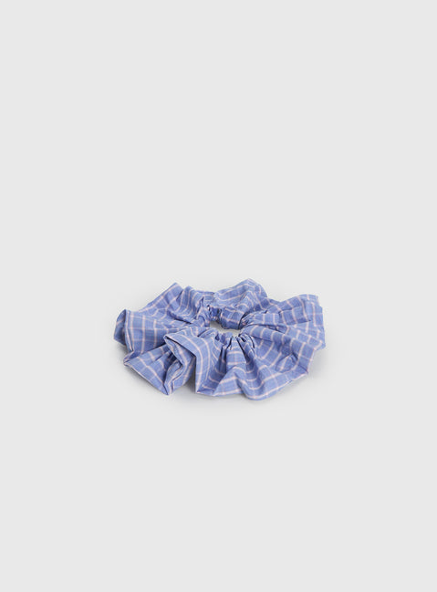 Novie Hair Scrunchie Blue Check