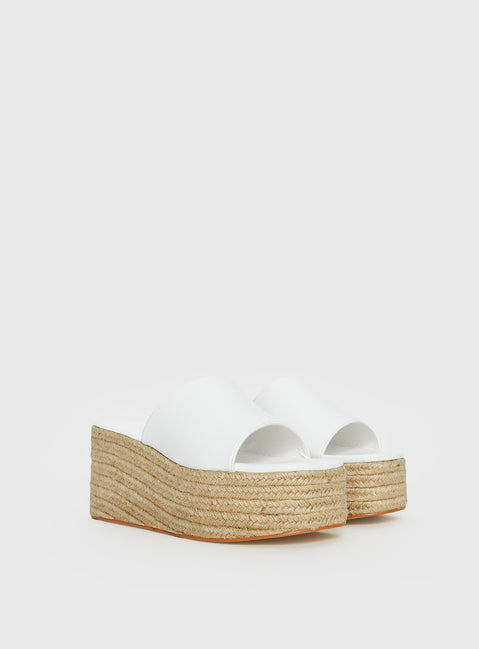 Arton Espadrille Platform Sandals White