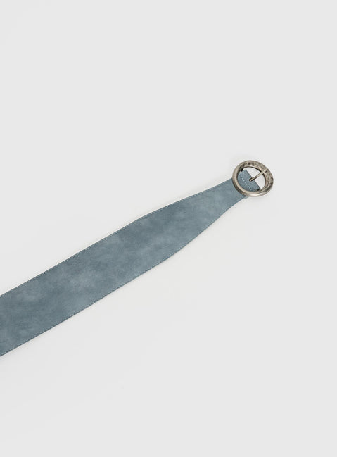 Orelia Faux Leather Statement Belt Blue