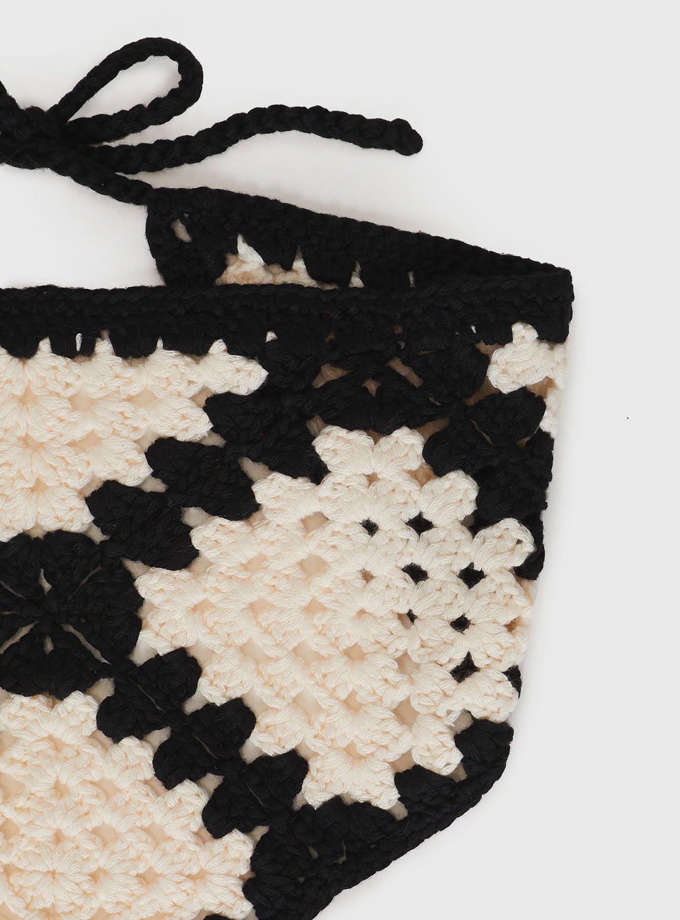 Headband Crochet material, contrast print, tie fastening