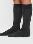 Autumnal Knee High Socks Grey