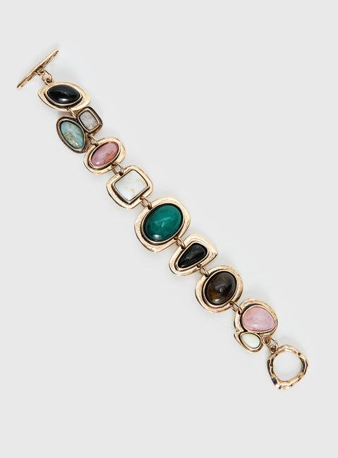 Jazlyn Stone Bracelet Gold / Pink