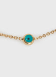 Necklace Gold-toned, gemstone detail, lobster clasp fastening Princess Polly Lower Impact 