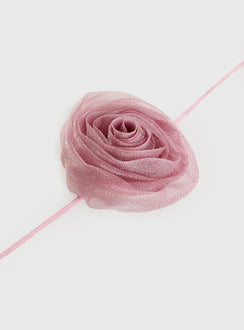 Rose necklace Rope style chain, tie fastening