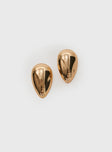 Gold-toned earrings Stud fastening, heavyweight