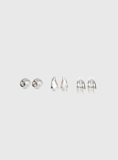 Run The Party Earring Pack Silver