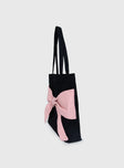 Faustine Bow Tote Bag Black / Pink