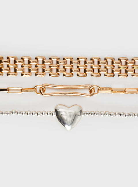 Bracelet  Two-toned, multi styles, lobster clasp fastening