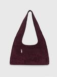 Lemoni Faux Suede Stud Bag Burgundy