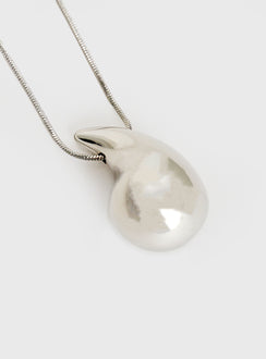 Necklace  Silver-toned dainty chain, drop charm  Lobster clasp fastening, adjustable length 