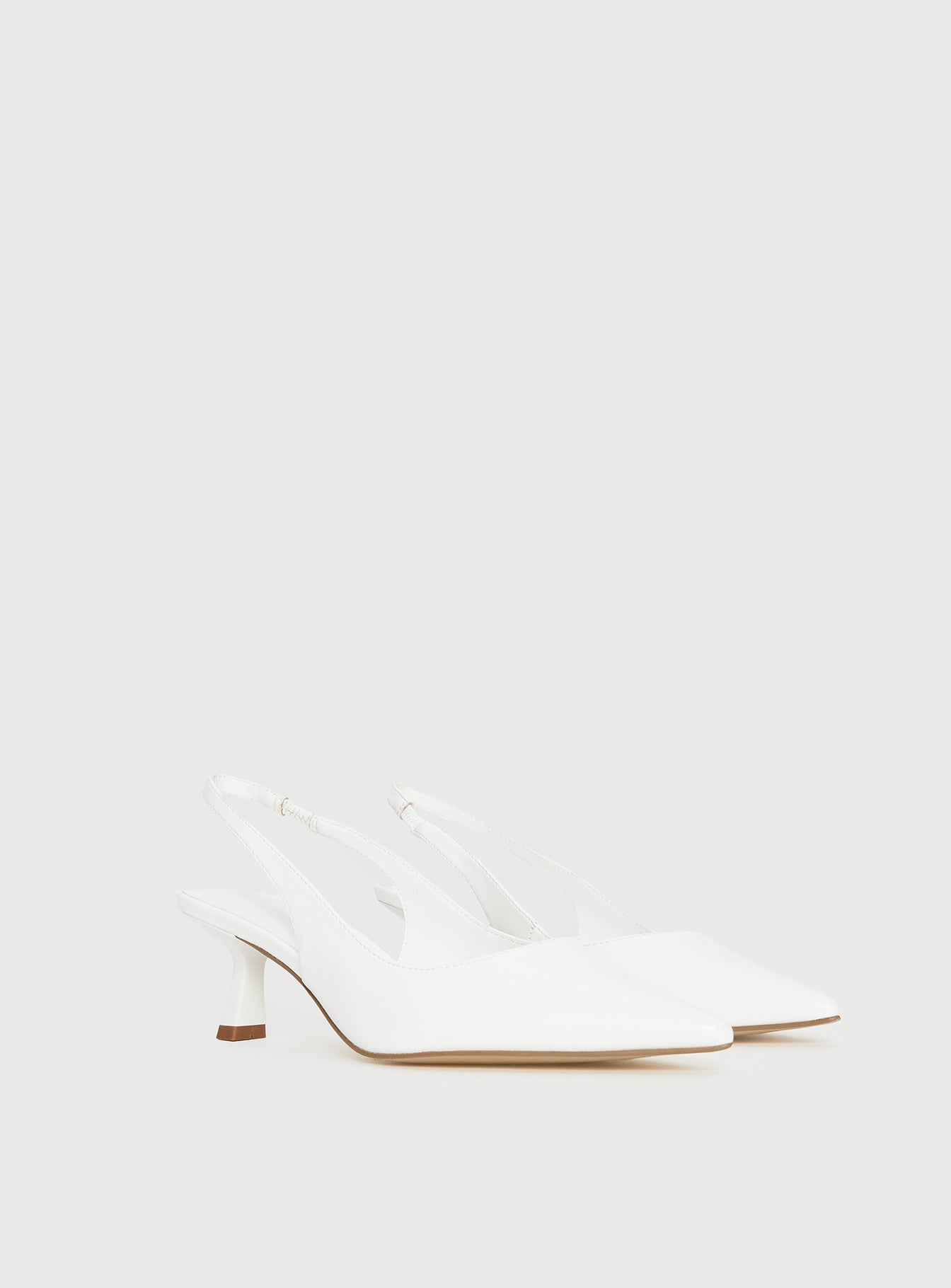Denalia Pointed Toe Heels White Matte