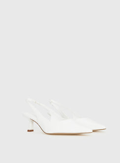 Denalia Pointed Toe Heels White Matte